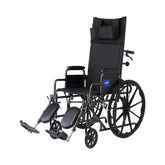 Medline Reclining Wheelchair – 16" Wide, Desk-Length Arms, Elevating Leg Rests